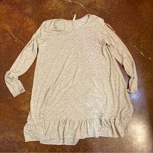Ladies Grey Piko/Tunic Style Ruffle Dress/Shirt